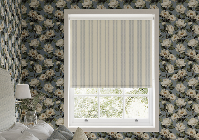 Trellis Prints, Noble Stripe Raffs Blue - Twist&Fit Roller Blind - Image 3
